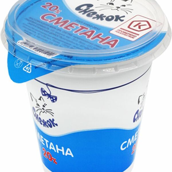 Сметана Снежок 20%