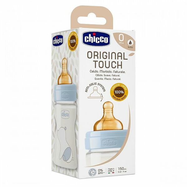 Бутылочка Original Touch Boy, 0 мес.+, PP, 150 мл, с латексной соской, 340728555 Chicco