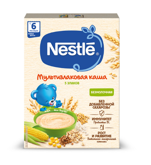 Детская каша мультизлаковая безмолочная Nestle с 6 месяцев