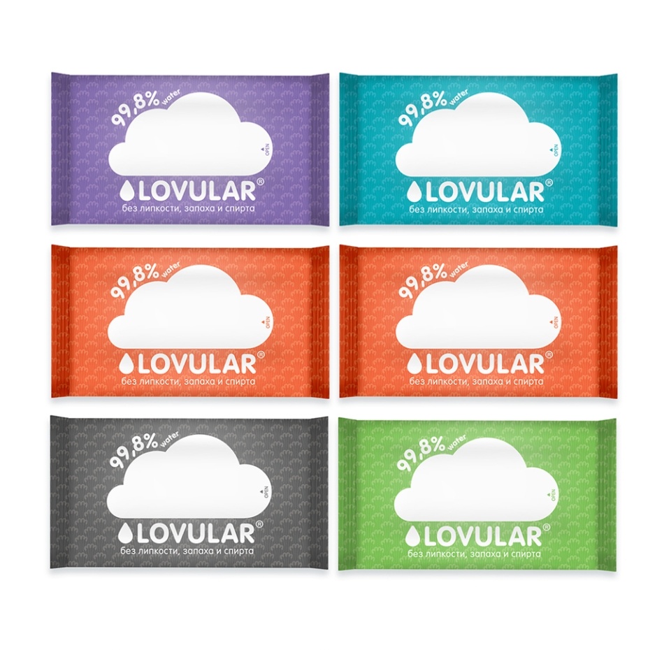 

Салфетки влажные "LOVULAR", 10*6 шт