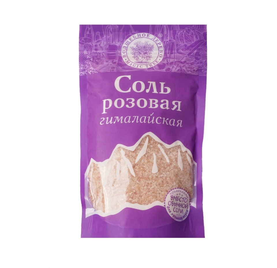 

Соль морская Волшебное дерево розовая "Гималайская" крупная 350г, Россия