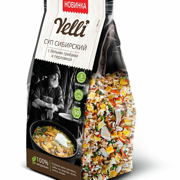 Суп Yelli Сибирский с белыми грибами и перловкой