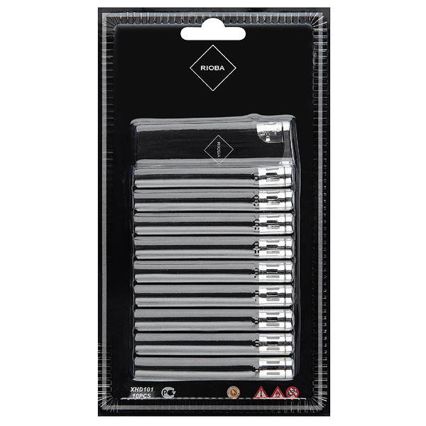 Зажигалка черная Rioba XHD101, 10 шт