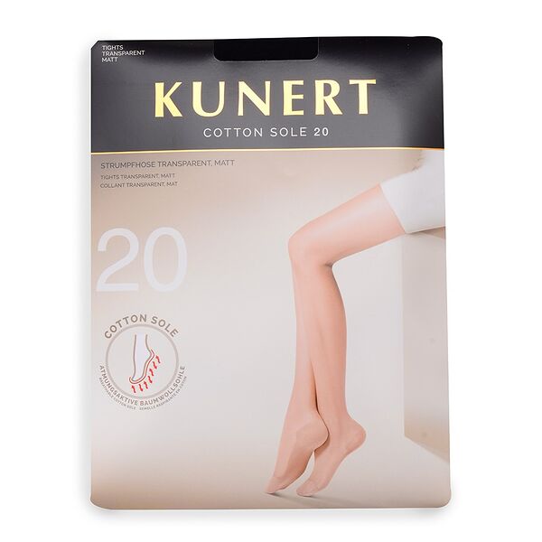 Колготки Kunert Cotton Sole, черный, 20 den, размер 3