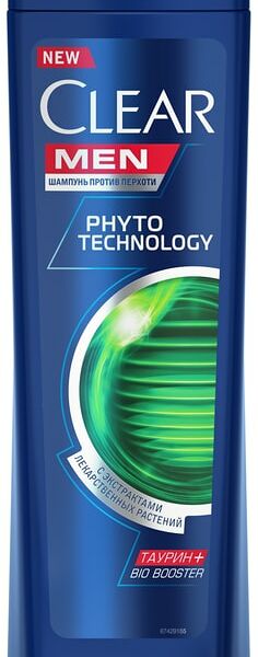 Шампунь для волос Clear MEN мужской против перхоти Phytotechnology с экстрактами лекарственных растений 400мл