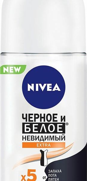 Антиперспирант шариковый Nivea Extra женский Черное и белое невидимый