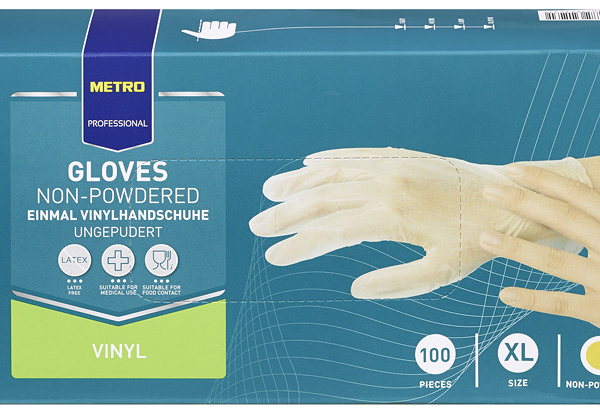 Перчатки виниловые Metro Professional XL, 100 шт