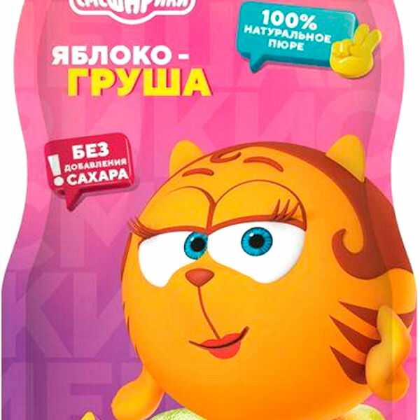 Пюре Маленькое счастье Смешарики Яблоко-груша виноград с 5 месяцев 85 г