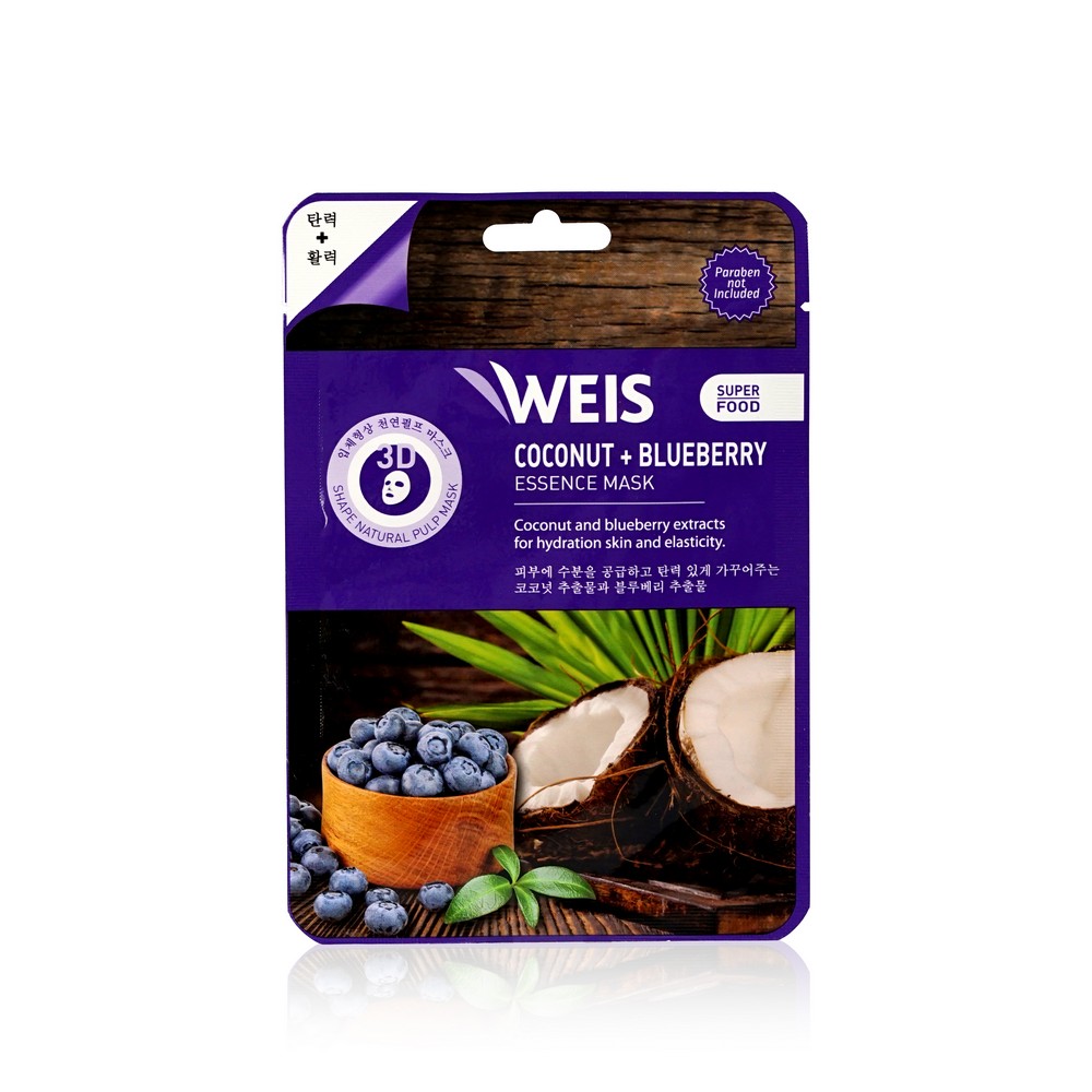 

Маска для лица Weis Super Food с экстрактами кокоса и голубики, 23 г
