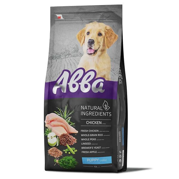 Сухой корм АВВА Natural Ingredients для щенков крупных пород, с курицей, 12 кг