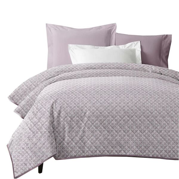 Покрывало стеганное Melissa Витраж пыльная роза, 200х220 см, двустороннее, микрошелк