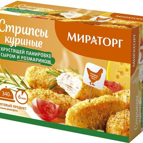 Стрипсы куриные Мираторг с сыром и розмарином 340г