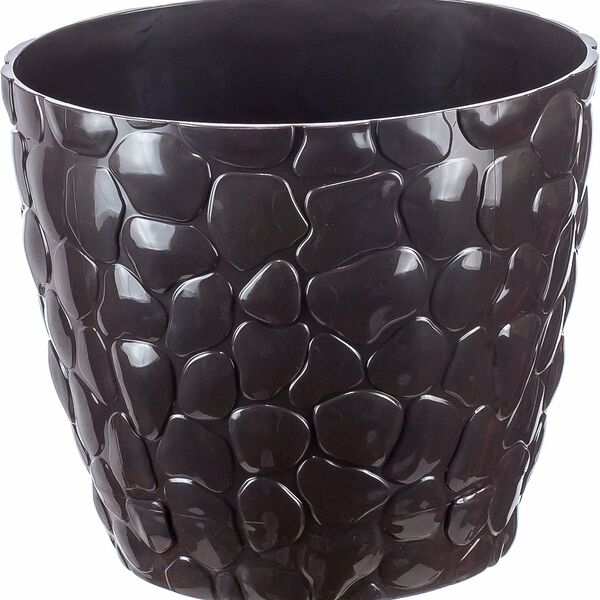 Кашпо камни IDEA коричневый ротанг D26 H22,5