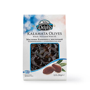 Маслины Каламата Delphi с косточкой, маринованные с оливковым маслом