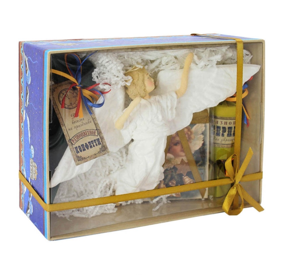 

Игрушка ватная Небесный ангел Душистыя радости в подарочной коробке 14 см