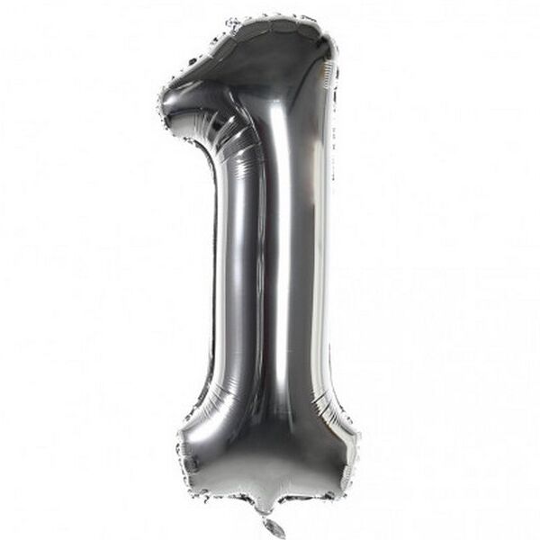 Воздушные шары Цифры (серебро) 1