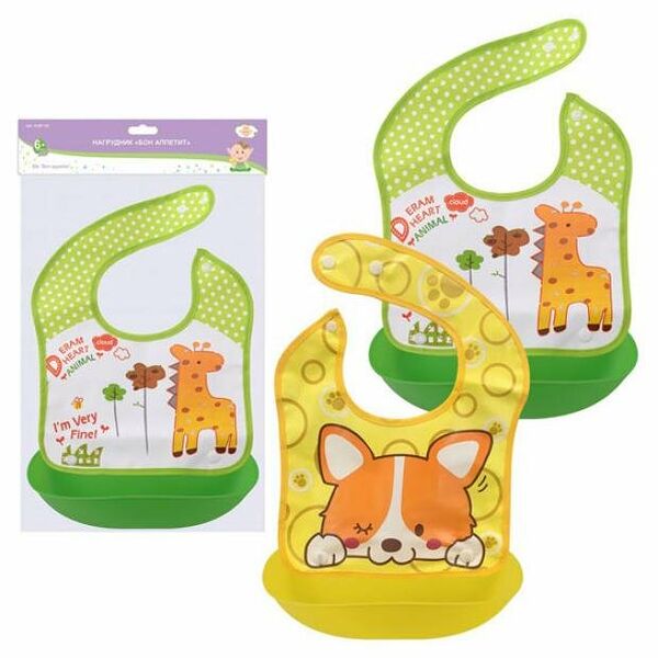 Нагрудник детскийт в ассортименте 1 шт ТМ Бон аппети