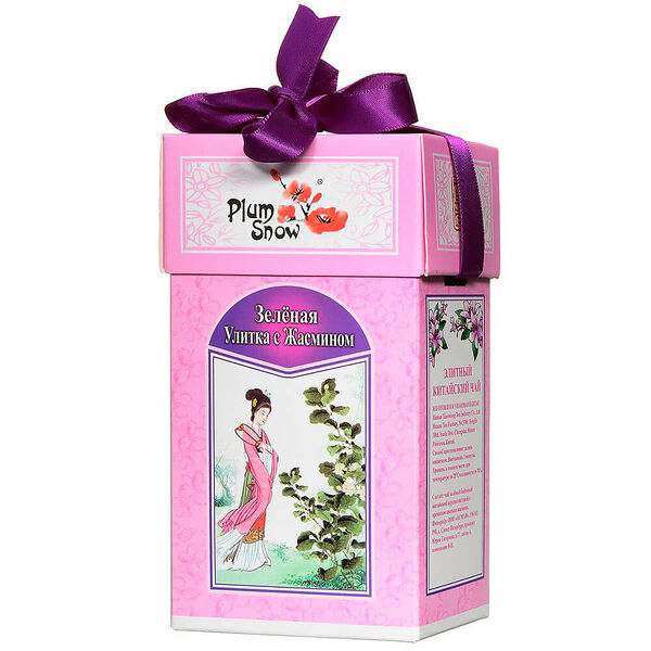 Чай зеленый Plum Snow зеленая улитка с жасмином 100г