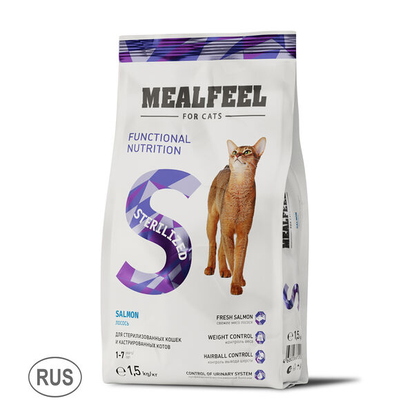 Functional Nutrition Sterilized корм Mealfeel для стерилизованных кошек старше 1 года, с лососем