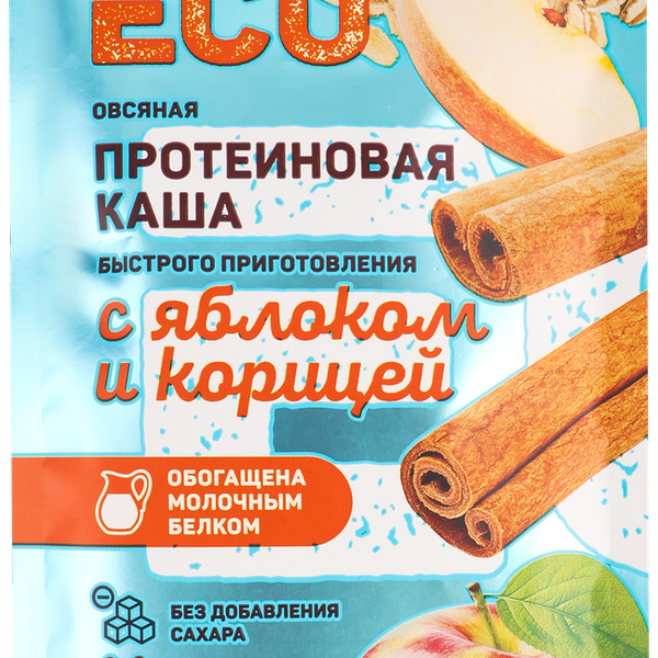 Каша овсяная ЛЕНТА ЕСО протеиновая с яблоком и корицей