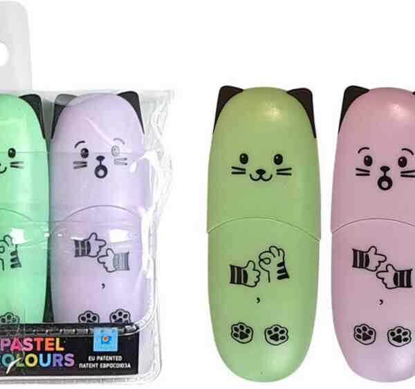 Набор маркеров-выделителей deVENTE Kitty на водной основе 1-5 мм, 4 цвета