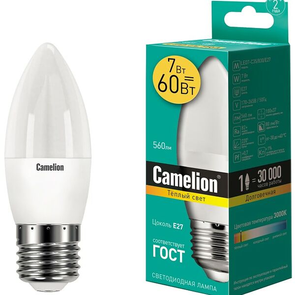 Лампа светодиодная Camelion E27 7Вт