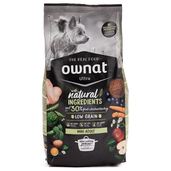 ULTRA сухой корм Ownat для собак мелких пород, с курицей и индейкой, 1 кг 