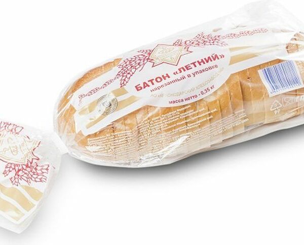 Батон Летний нарезка Высший сорт Хлебозавод №6 350 г