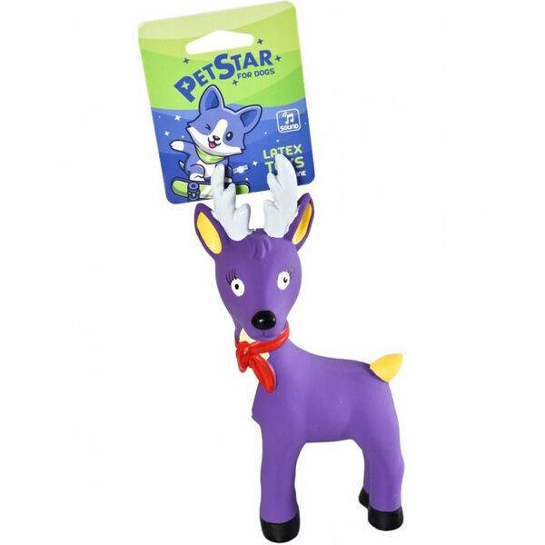 Игрушка для собак PetStar Оленёнок с пищалкой, латекс 21 см