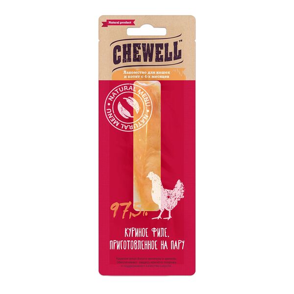 Лакомство для кошек Chewell курица на пару