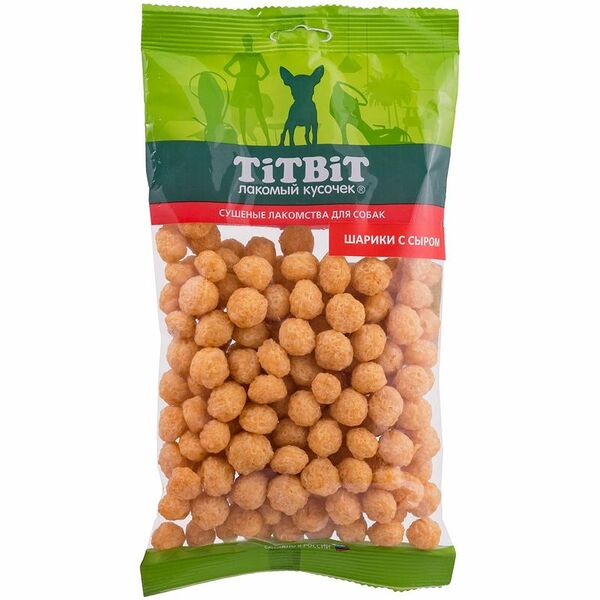 Шарики Titbit Золотая Коллекция с сыром для собак, 95г
