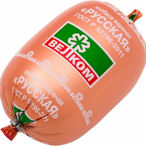Колбаса варёная Велком русская высший сорт