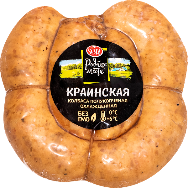 Колбаса Родные места Краинская полукопченая 