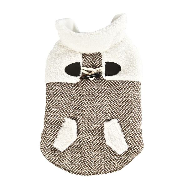 Жилетка для собак НЕ ОДИН ДОМА Дафлкот, коричневая, XL, длина спинки 45см