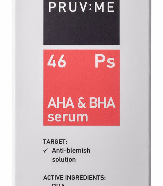 Pruv:Me Ps 46 AHA & BHA serum Сыворотка для лица с AHA и BHA против несовершенств, 30 мл