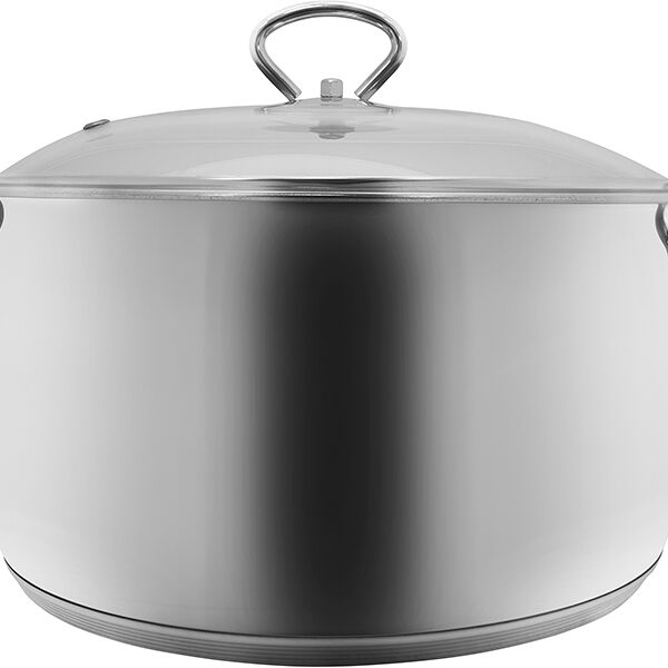 Кастрюля ЛЗЭП нержавеющая сталь полусфера стеклянная крышка 1.9л