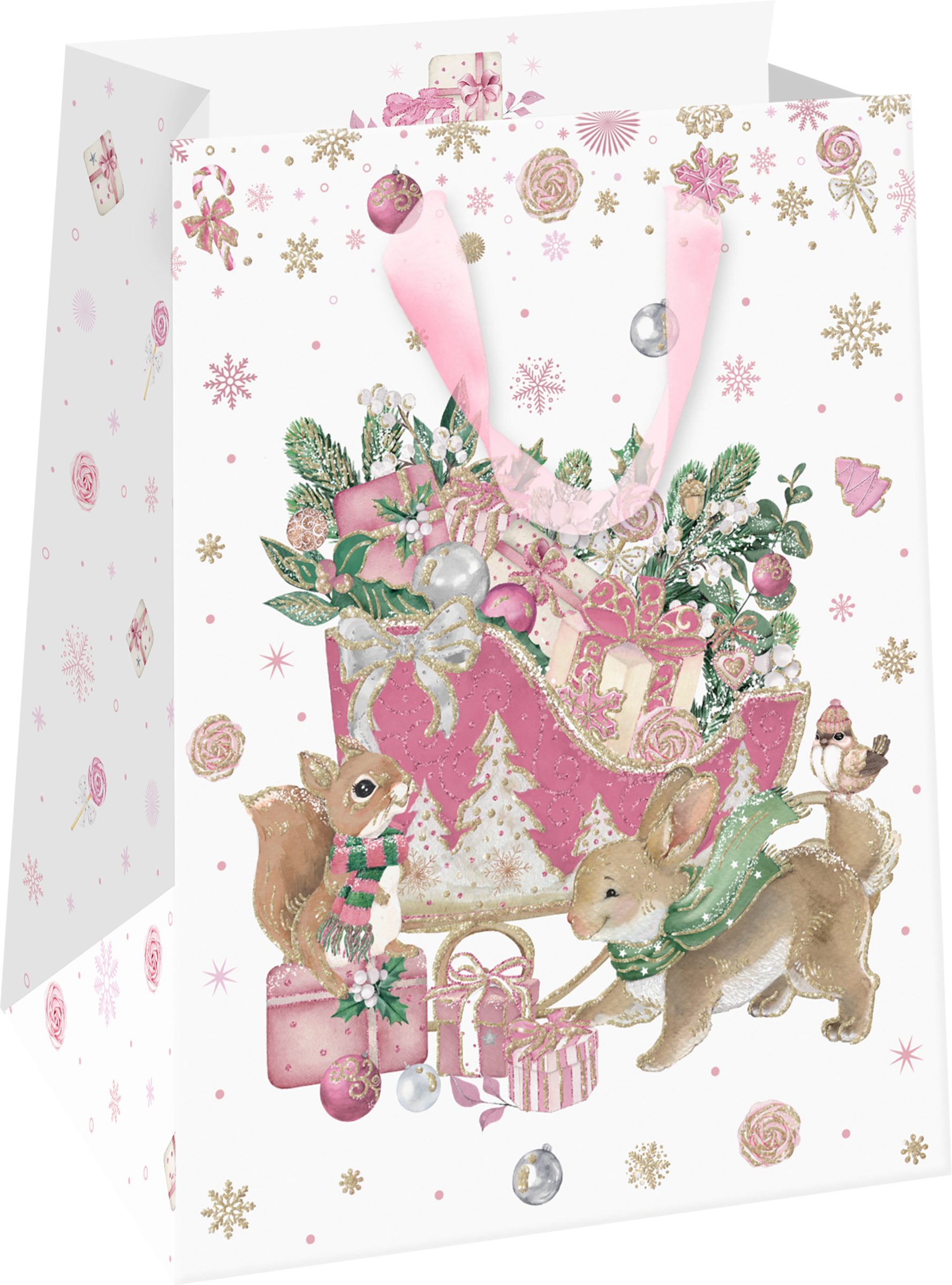 

Пакет подарочный Pink magic, с блестками, 14х19х11см Арт. SMT