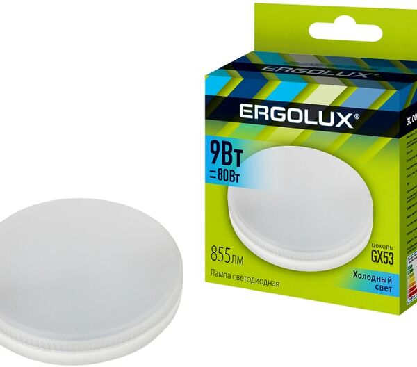 Лампа Ergolux светодиодная LED GX53 9W GX53 4K