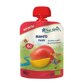 

Пюре Fleur Alpine Organic Манго с 6 месяцев, 90 г