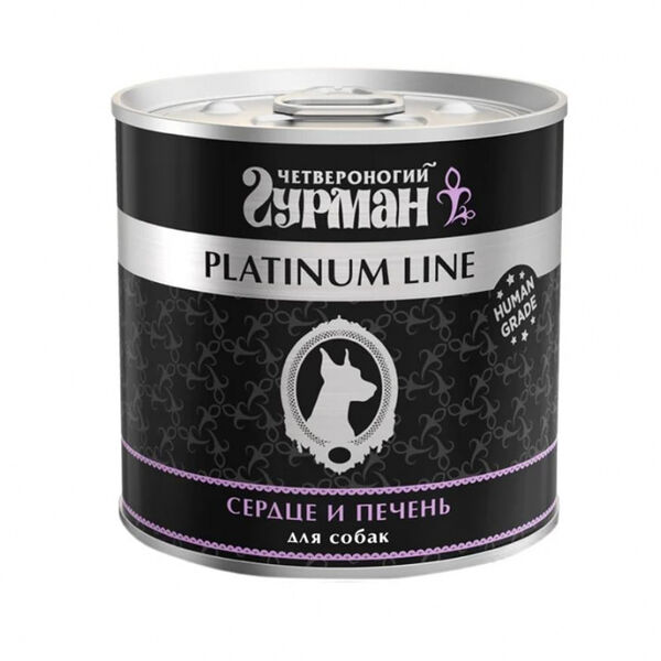 Влажный корм для собак Четвероногий гурман Platinum linе сердце и печень