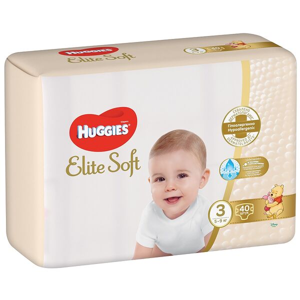 Подгузники Huggies Elite Soft 3 5-9 кг 40 шт