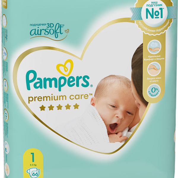 Подгузники детские PAMPERS Premium Care Newborn 2–5 кг, 66 шт