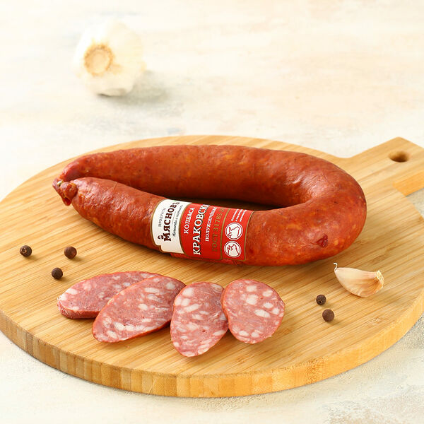 МясновЪ колбаса Краковская ГОСТ полукопченая