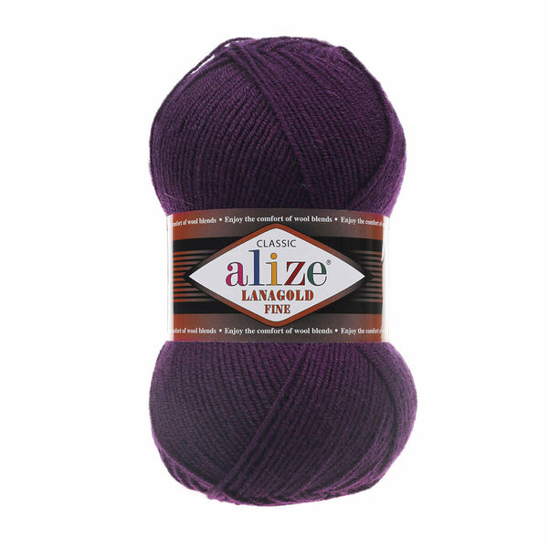 Пряжа ALIZE 'Lanagold fine' 100 гр. 390м (49%шерсть, 51% акрил)(111 сливовый)
