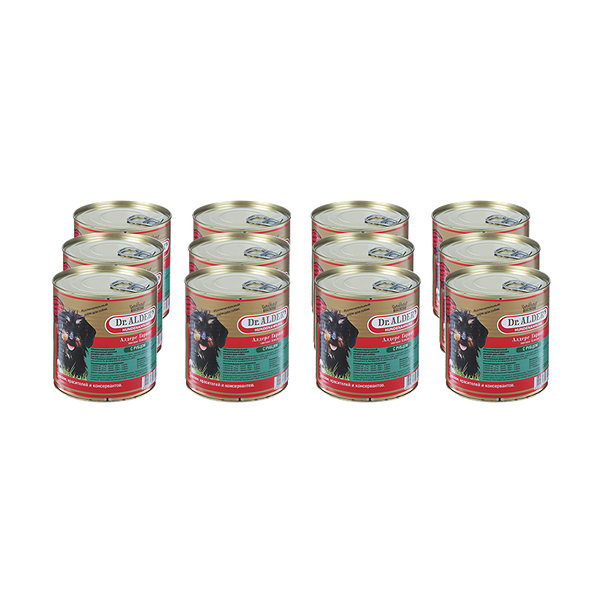 Корм для собак DR. ALDER`S Алдерс Гарант 80%рубленного мяса Рубец/Сердце конс. 750г (упаковка - 12 шт)