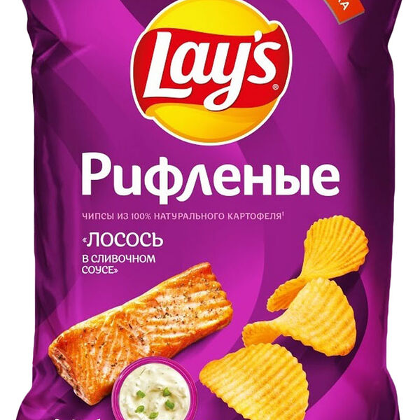 Чипсы Lays Рифленые лосось в сливочном сосусе