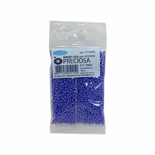 (33040) 311-19001-10/0 Бисер непрозрачный 10/0, круг.отв., 20гр Preciosa,упак