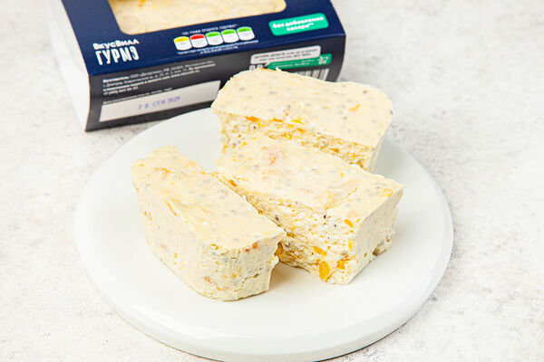 Запеканка творожная без добавления  сахара с манго и семенами чиа