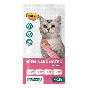 Мнямс Крем-лакомство для кошек Тунец Кацуо, 15 г. х 4 шт.
