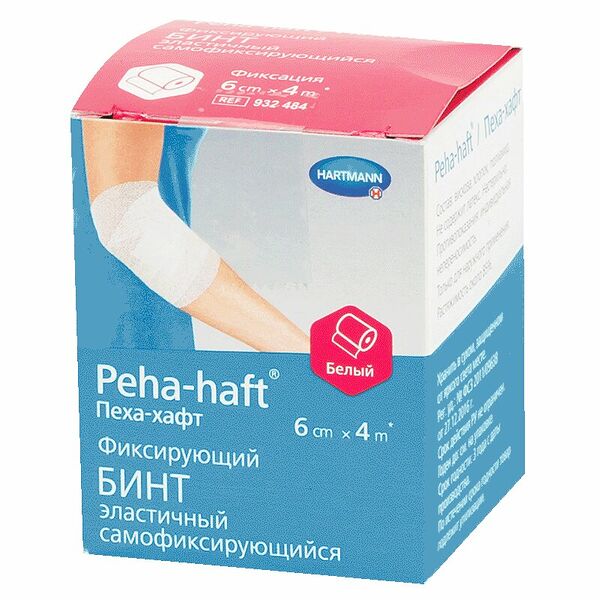 Бинт Peha-haft 6 см x 4 м эластичный самофиксирующийся белый